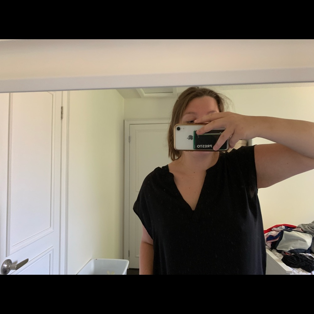 Black short sleeve blouse